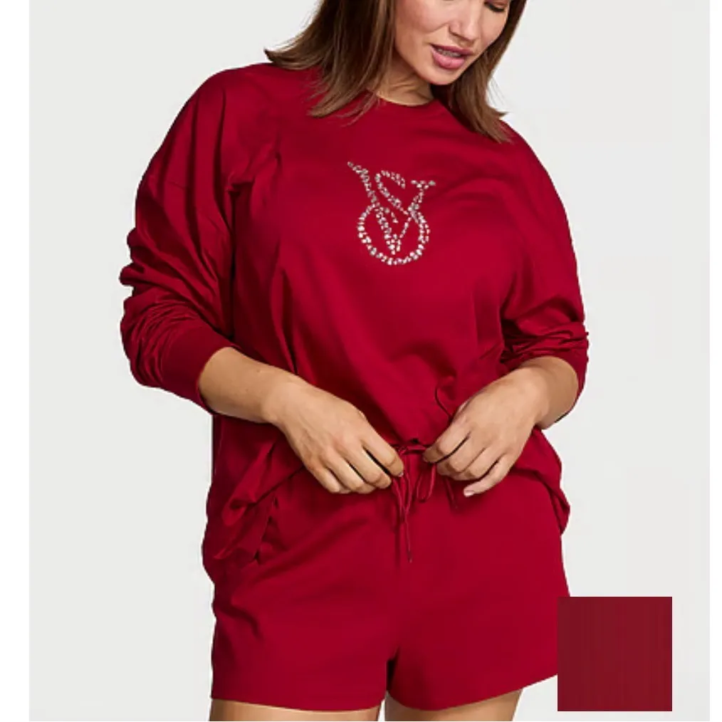 Victoria's Secret Shine Logo Pajama Sleep Set Sz S - Image 2