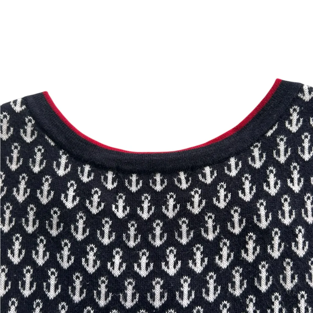 CJ Banks Anchor Navy Cardigan with White and Red Trim Nautical Coastal Size 1X Blue - Image 8