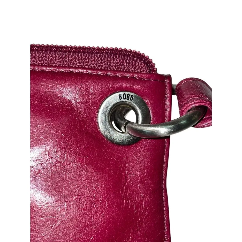 Hobo Wristlet Used Dark Red Leather Small - Image 12