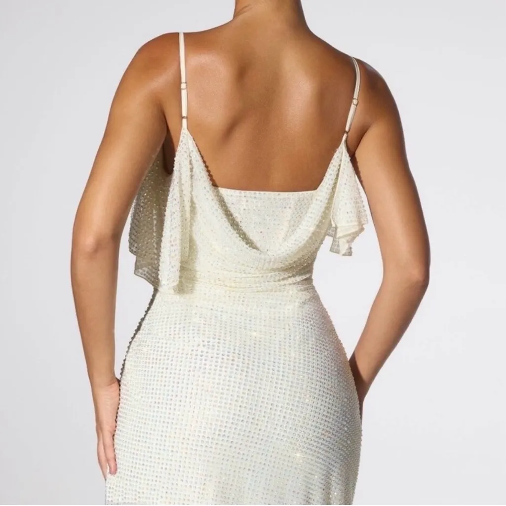 Oh Polly  White Rhinestone Mini Dress - Image 2