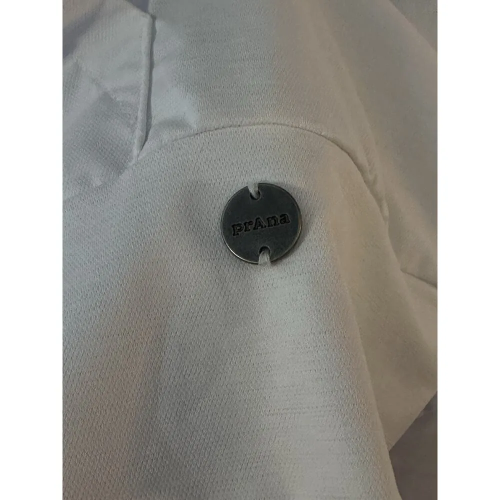 PrAna Eileen Long Sleeve Crop Hoodie Womens XL Stretch Lightweight Pocket White - Image 3