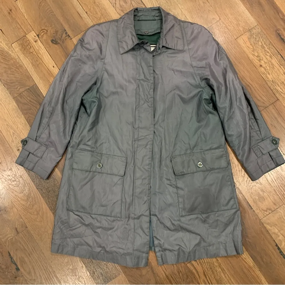COPY - Fleet Street Vintage Green Raincoat Jacket Size 8 Petite - Image 2