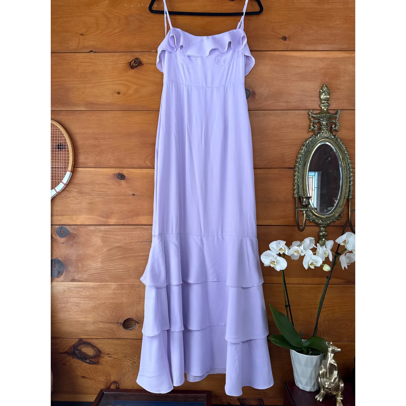 NWT Lulus Lively Evenings Lavender Sleeveless Tiered Maxi Dress Gala Banquet S - Image 2