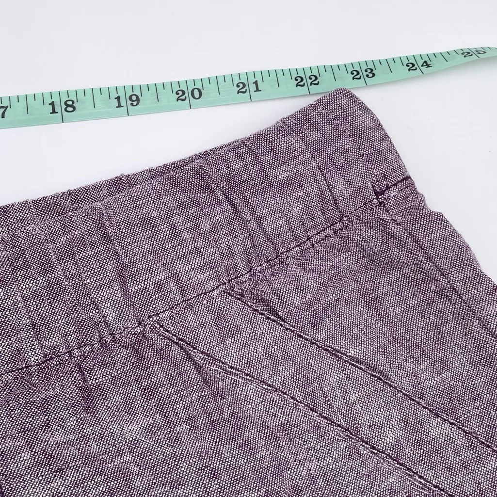 Lane Bryant Linen Blend Shorts Women's Plus Size 26/28 Purple Wine Drawstring - Image 8