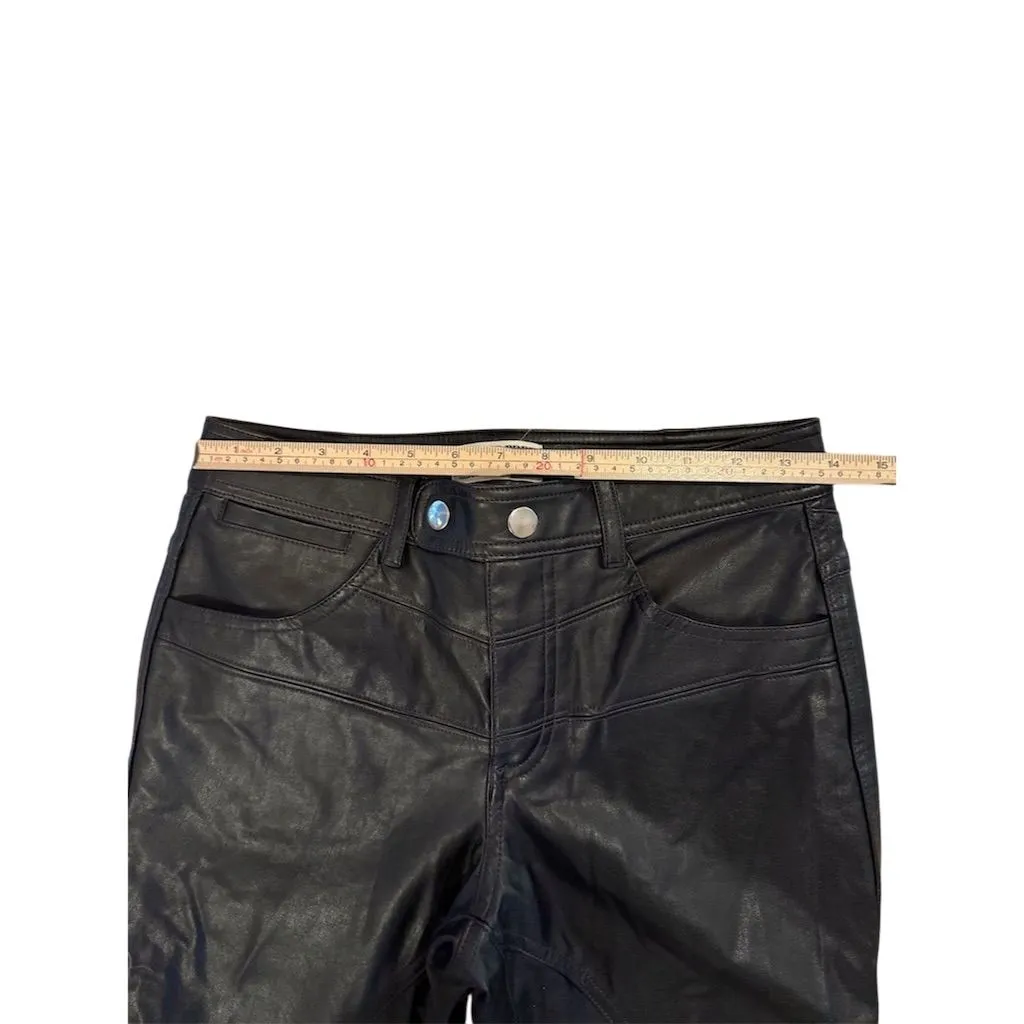 We The Free Women's Black Vegan Leather Straight Pants Size 2 Casual - Image 4