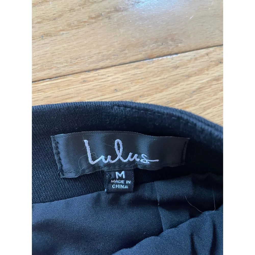 Lulus Don't Stop the Party Black Floral‎ Embroidered A line Mini Skirt Sz Med - Image 4