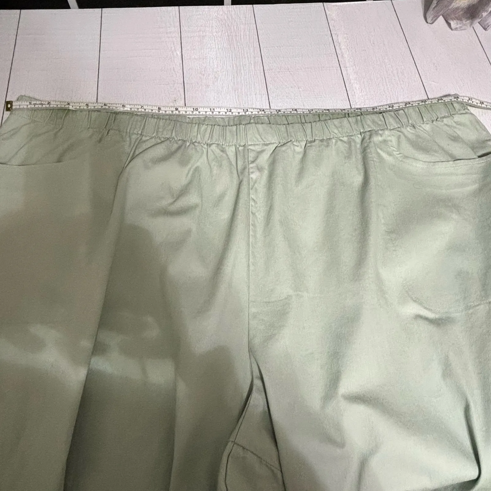 Woman Within Light Green Capris Plus Size Pants Size 40W - Image 5