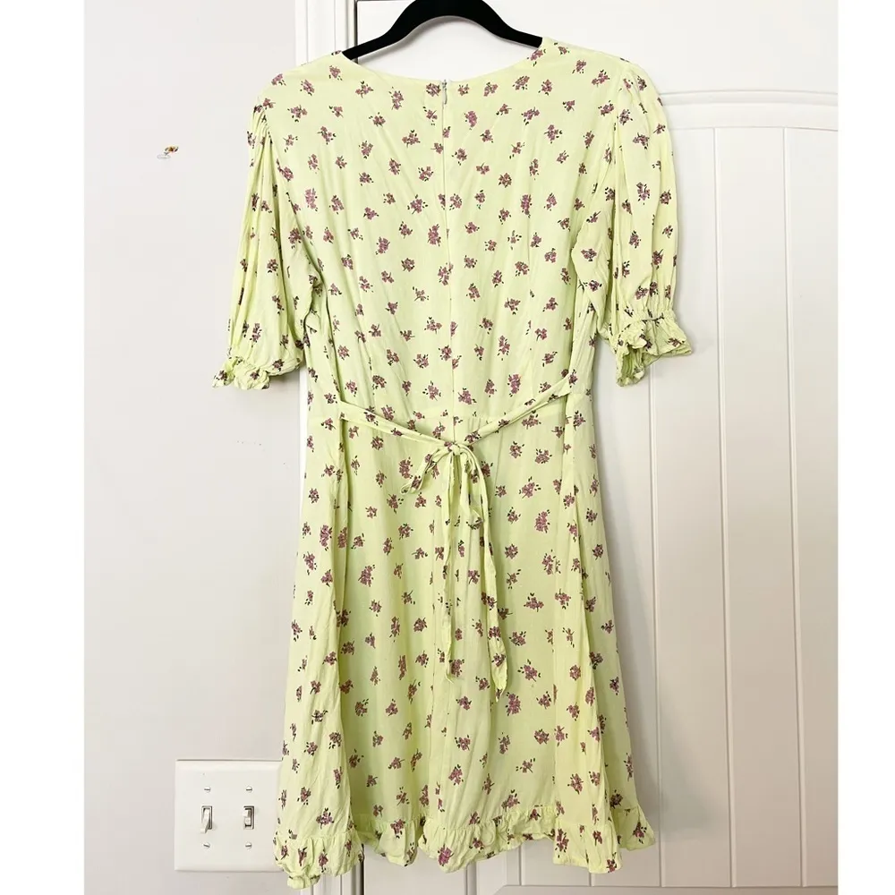 Faithfull the Brand Florence Mini Dress Luda Floral Print Lime - Image 7