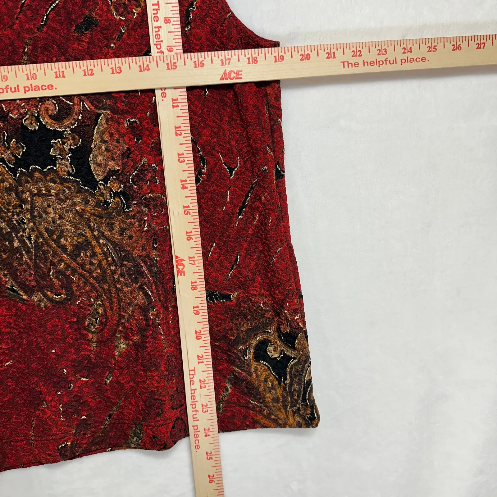 Y2K White Stag Large Retro Tank Top Red Moody Vampire‎ Paisley Whimsygoth Animal - Image 6