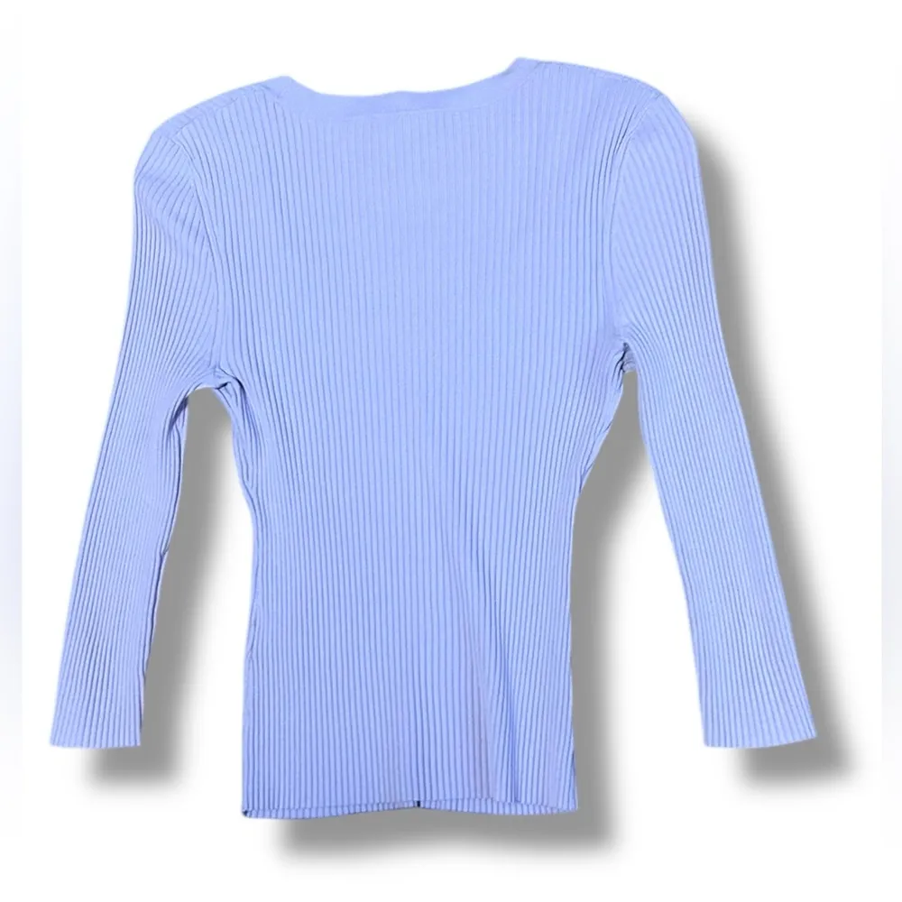 A.L.C. Brendan Stretchy Long Sleeve Ribbed Shirt Lilac Purple Size Small Spring - Image 8