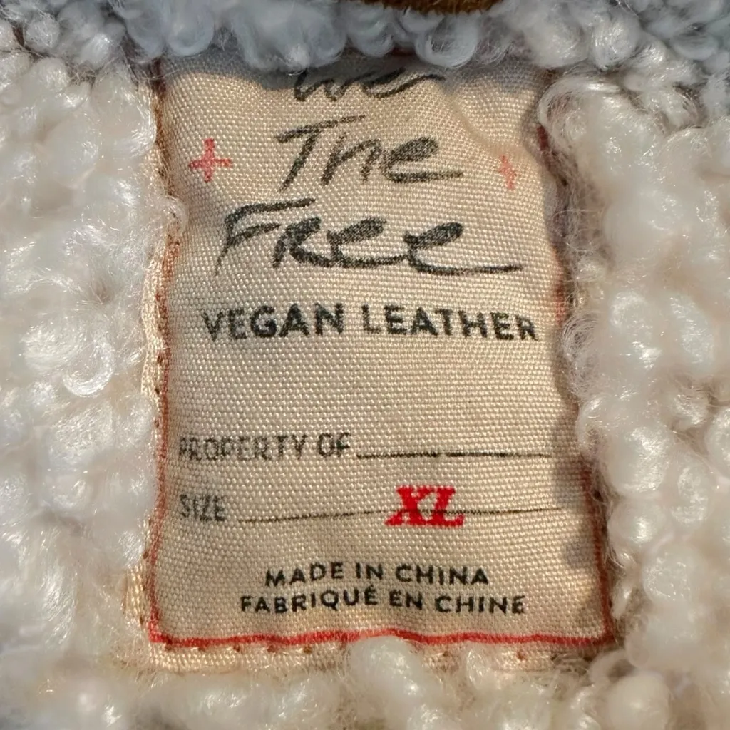 Free People Western Bohemian Vegan Suede Exchange Shearling Jacket Coat XL - Image 10