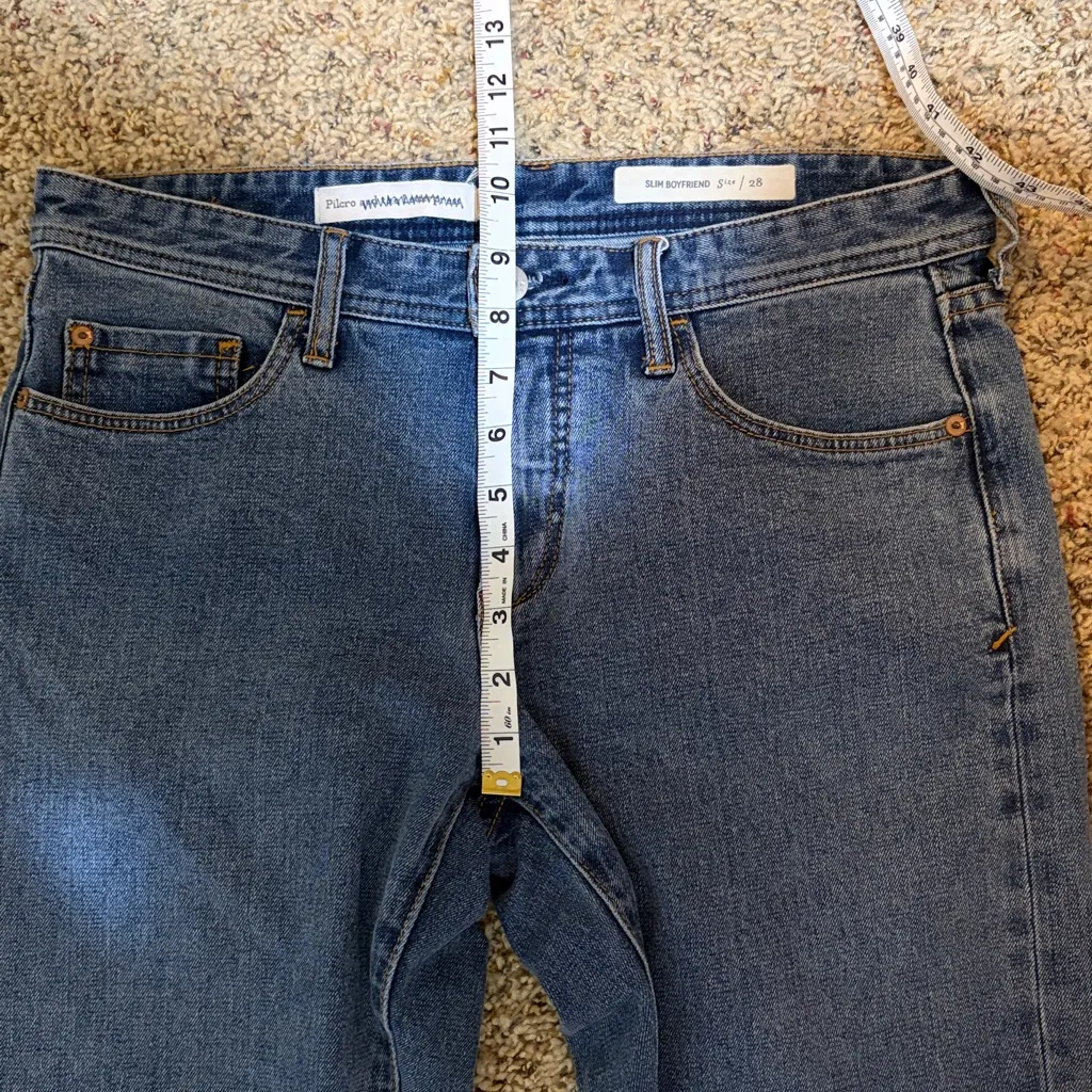 Anthropologie Pilcro and the Letterpress Slim Boyfriend Jeans Kimono Cuff 28 Blue - Image 14