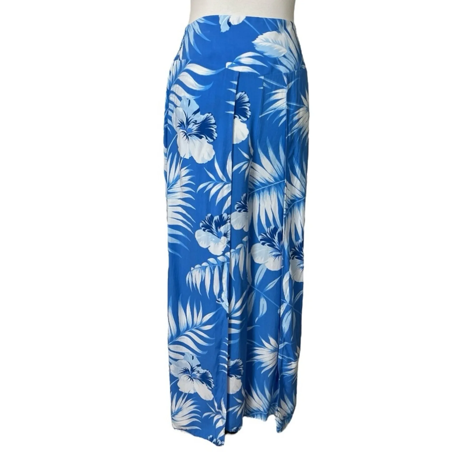 Favant Hawaii Pant Set Wrap Top Wide Leg Pants Blue Tropical Women’s Size Large - Image 10