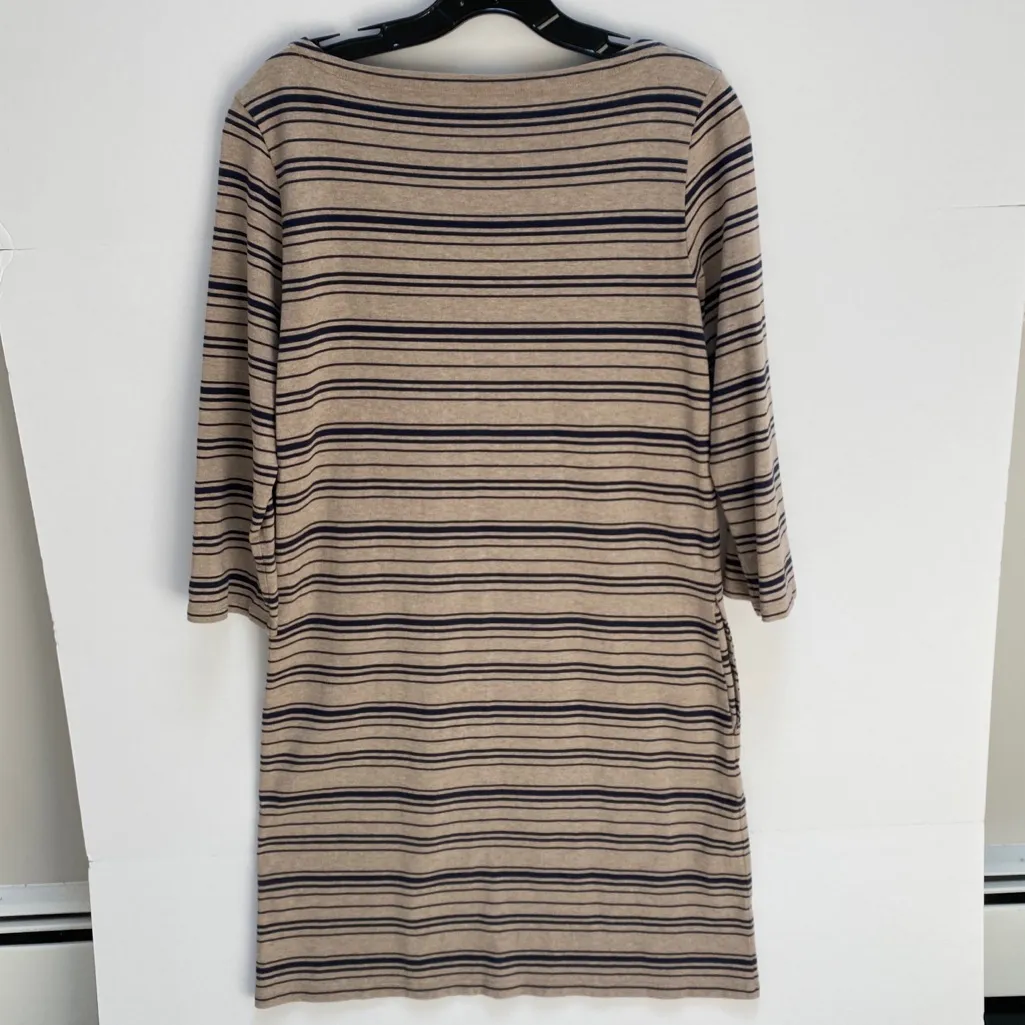 NWOT *GARNET HILL* ORGANIC COTTON BATEAU NECK 3/4 SLEEVE KNIT STRIPE DRESS SZ 4 - Image 4