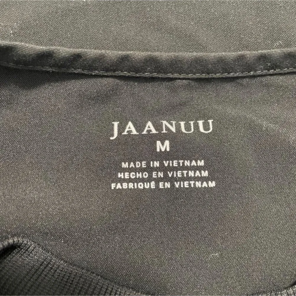 Jaanuu Size Medium Black Short Sleeve Scrub Top Uniform Nurse Doctor Healthcare - Image 7