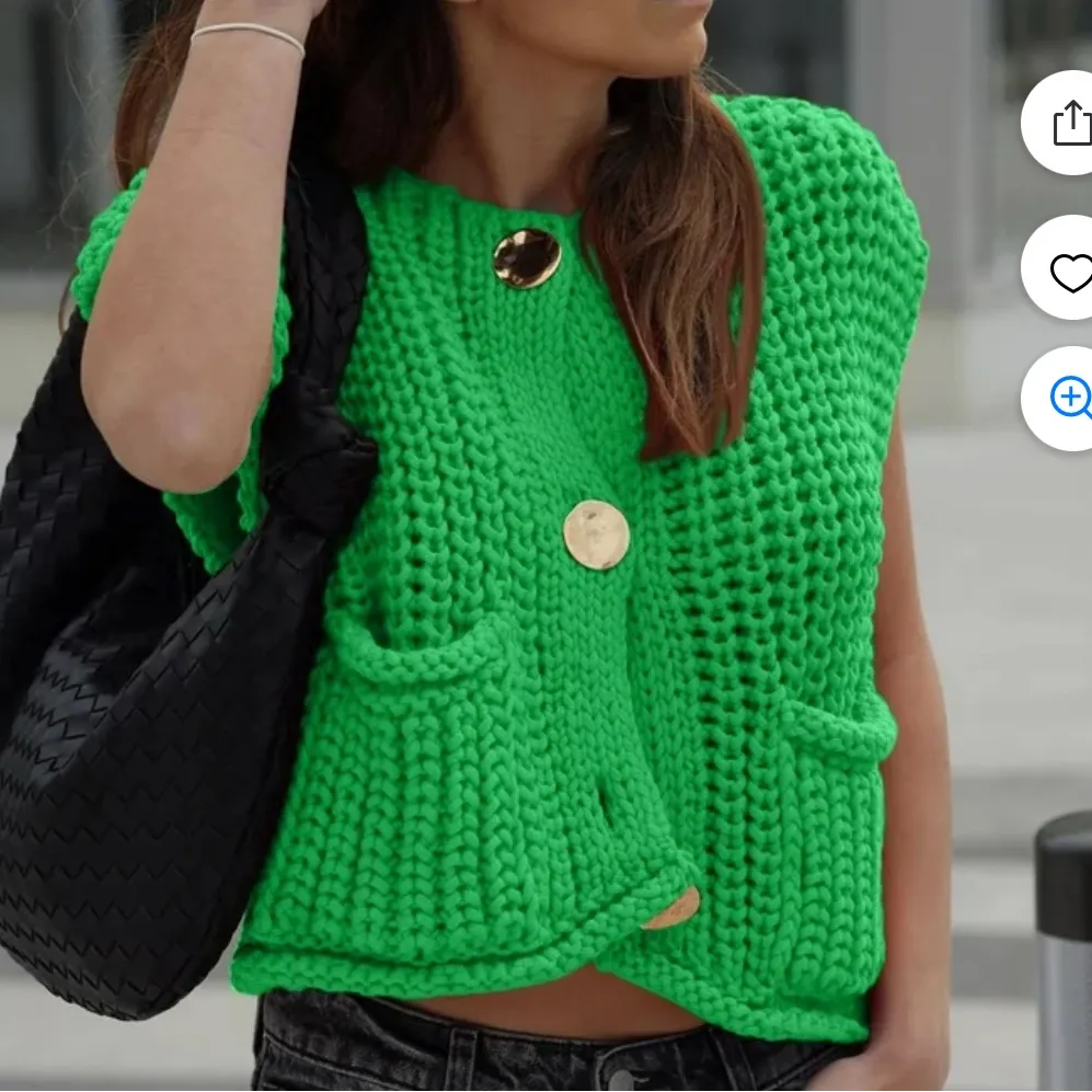 Olive Green Knit Sweater Vest OS Size undefined - Image 14