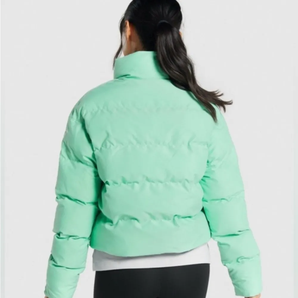 Women's Mint Green Puffer Jacket - Image 8