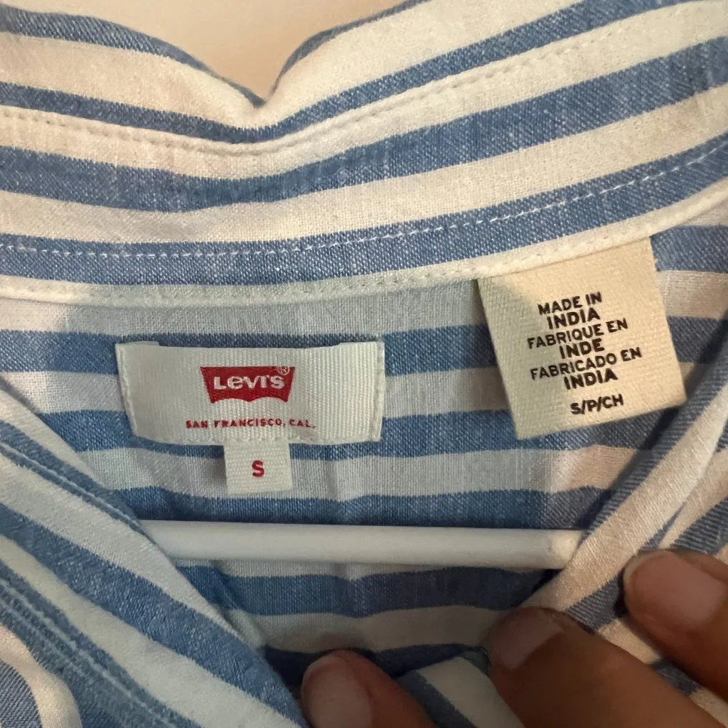 Levis small striped button down top - Image 6