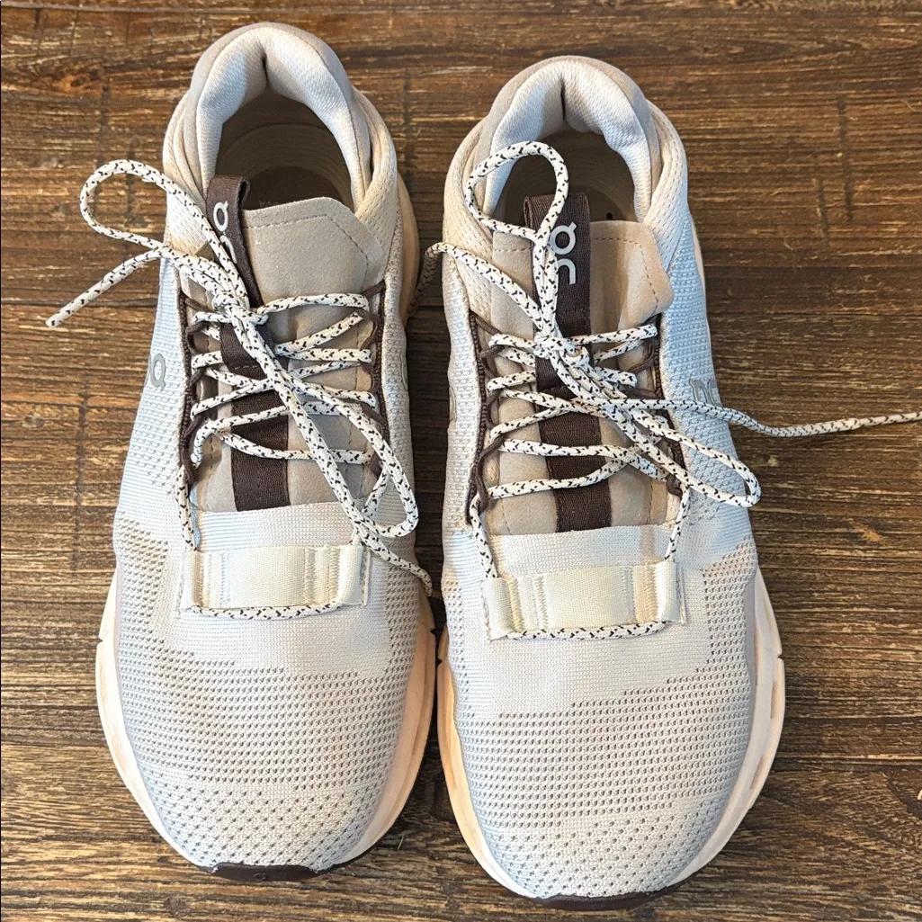 On Cloudnova Running Shoes Pearl Shell White Women’s Size 9 - Image 2