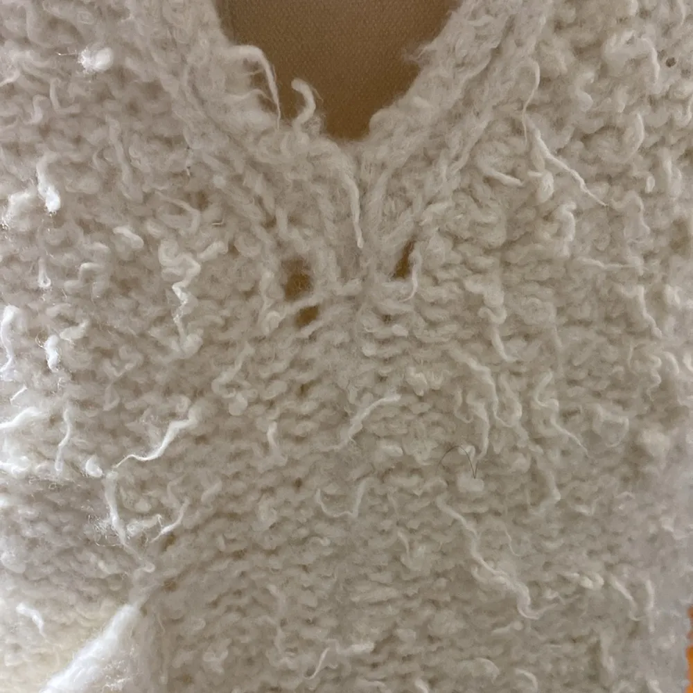 Cream Textured Cardigan Sweater - Image 10