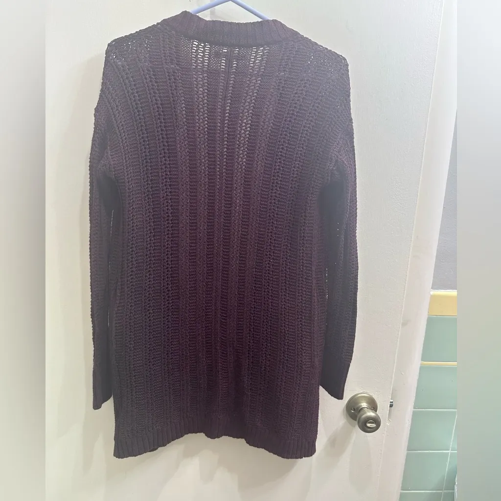 American Eagle Outfitters Women's Open-Front Cardigan - Purple - Image 4