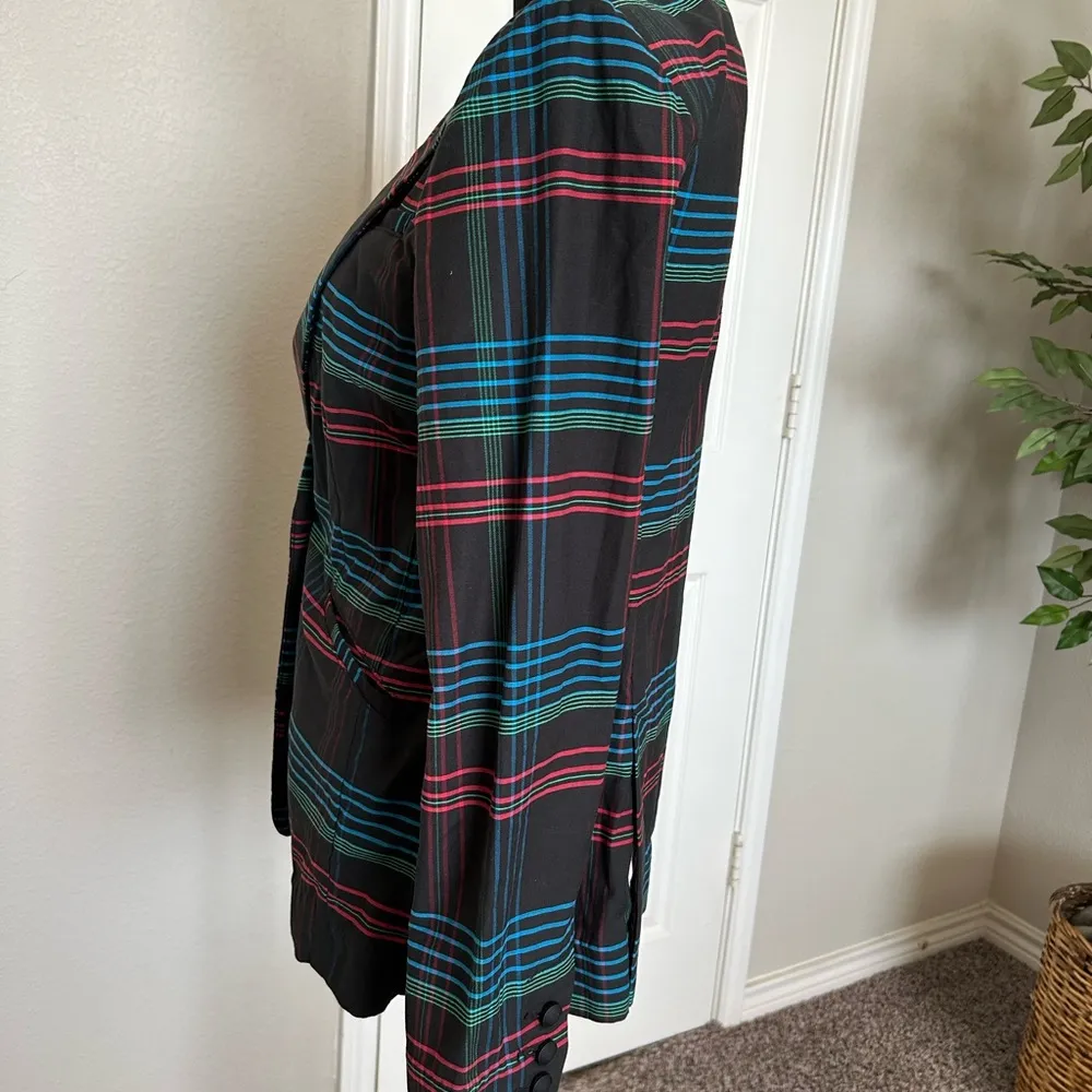 Cabi One Button Collared Jacket Plaid Multicolor - Image 5