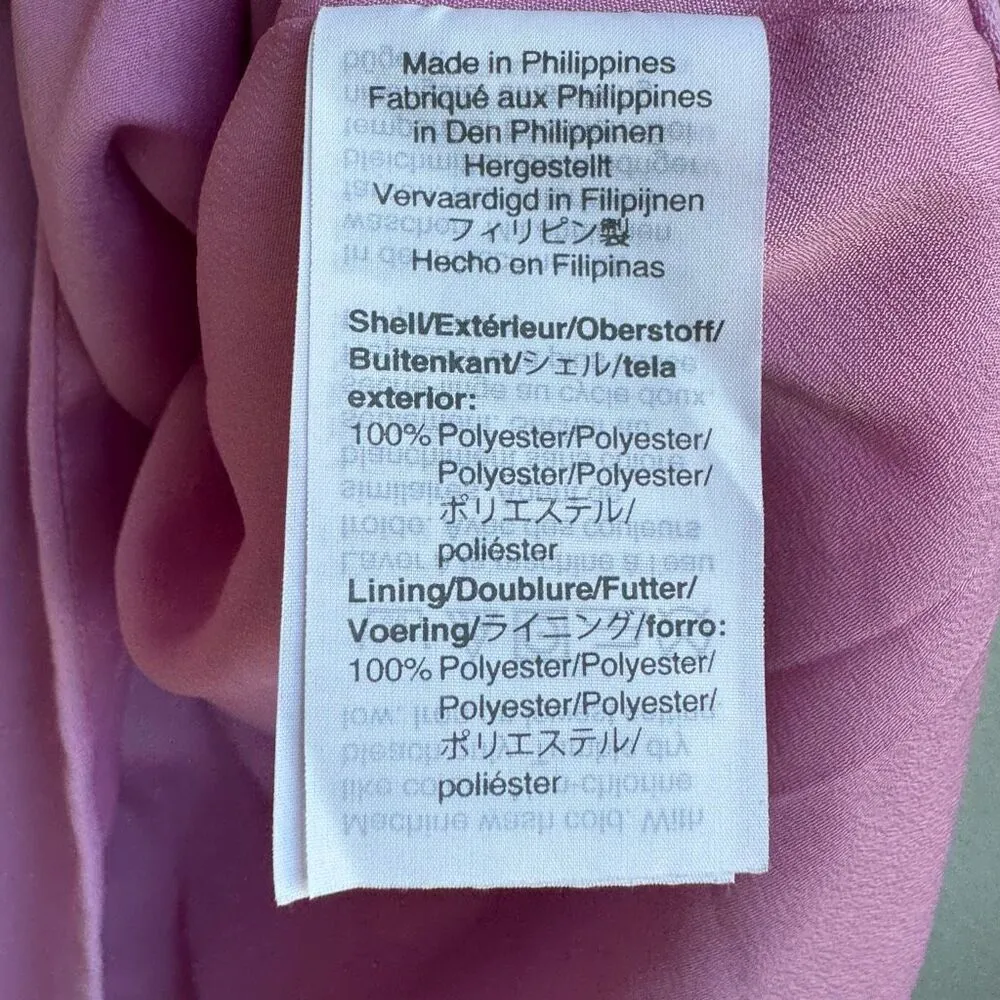 J. Crew Long Sleeve Dress Button Detail 365 Crepe Sundrenched Peony Lilac Size 6 - Image 5