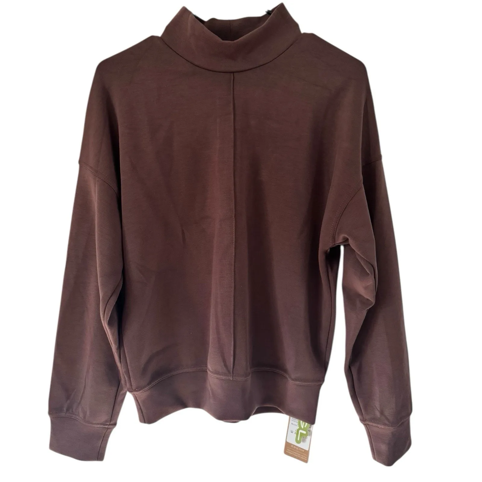 NWT OGL Modal Spacer Mockneck Long Sleeve Pullover Top Deepest Mauve Size Medium Brown - Image 4