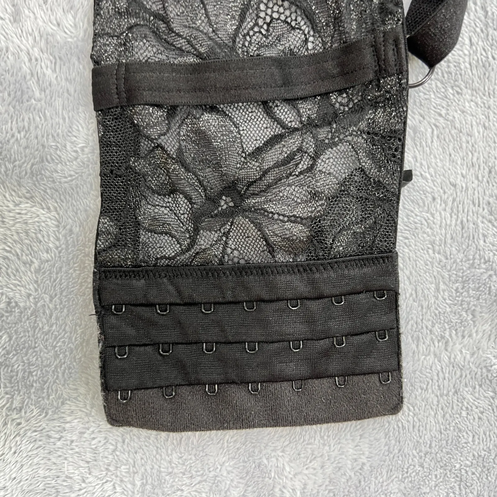 Torrid Striped Mesh Elastic Long Line Cutout Bra‎ Unlined Sexy Lingerie Black 3 - Image 8