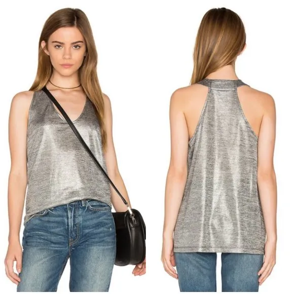 💕JACK BY STEVE MADDEN💕 Denzel Top ~ Metallic Silver Small S NWOT - Image 2