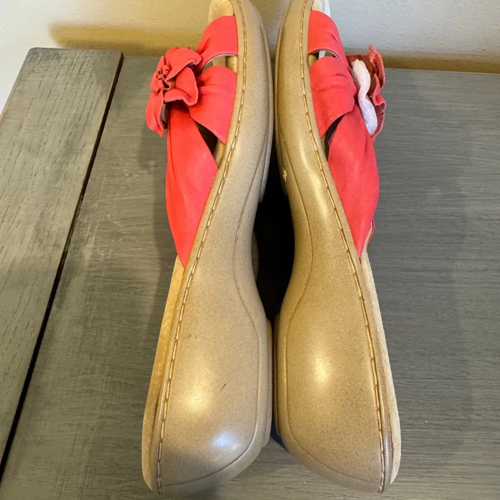 Softspots Pink Coral‎ Leather Open Toe 11 W Style 7302612 Style Floral - Image 5