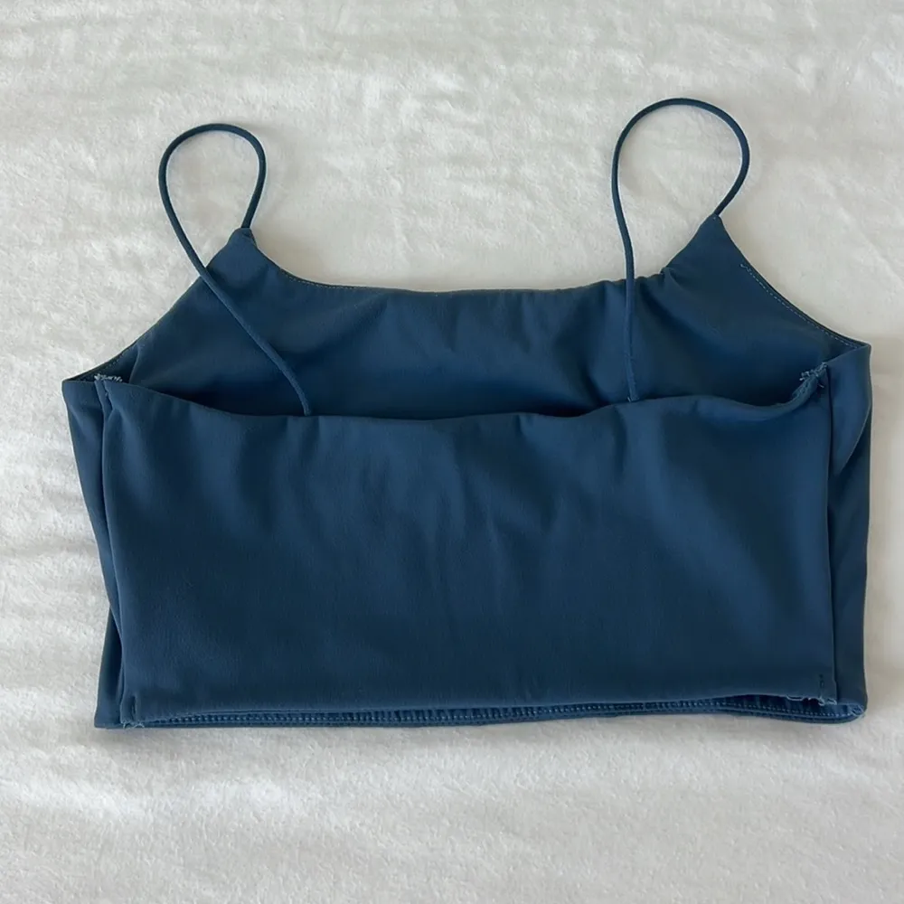 Garage Crop Top Sports Bra Bralette Spaghetti Straps Blue Size Small - Image 4