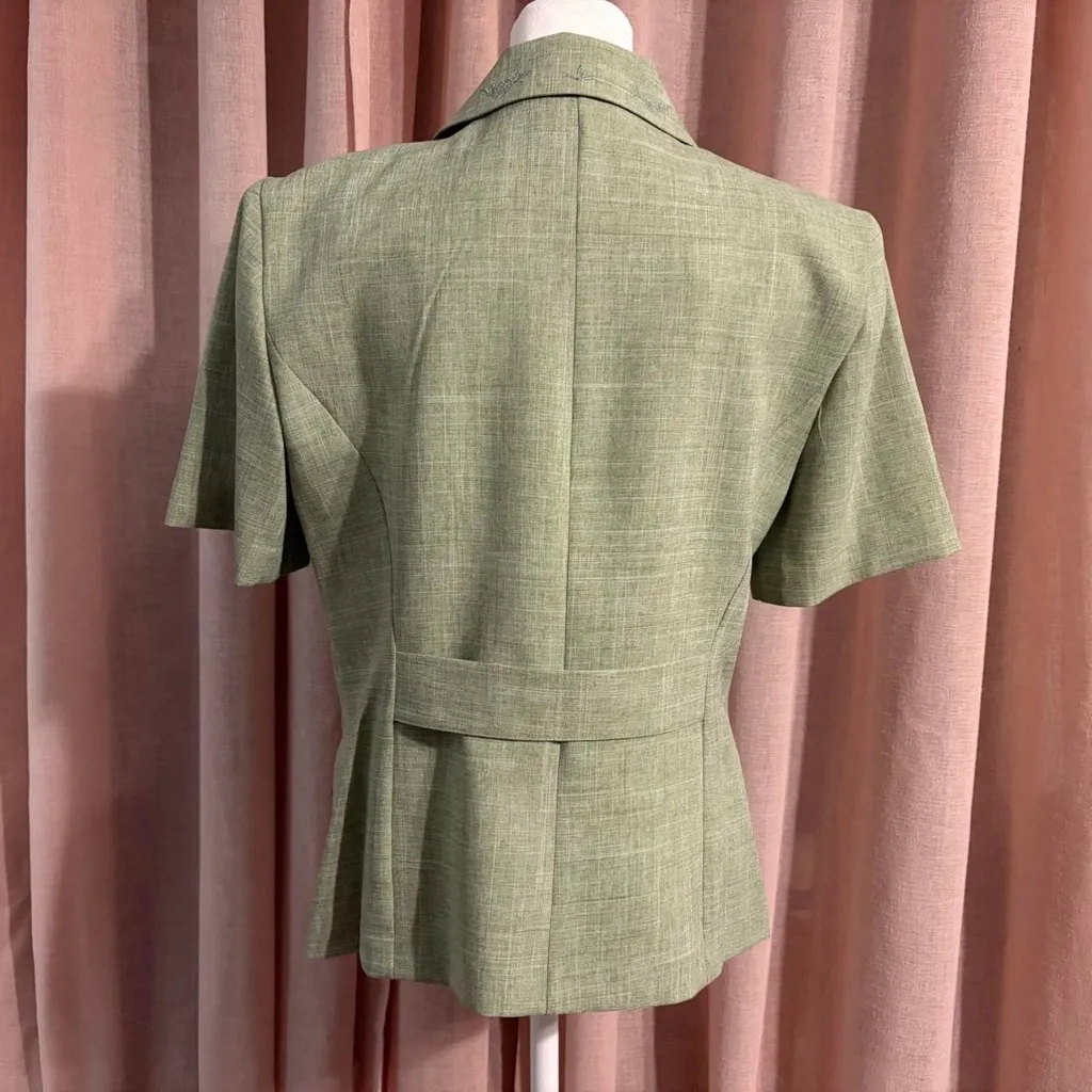 vintage front button collared blazer blouse - Image 2
