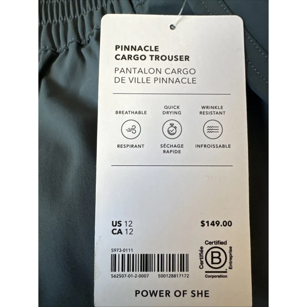 New Athleta 12 Pinnacle High Rise Cargo Trouser Eden Blue Size 12 - Image 8