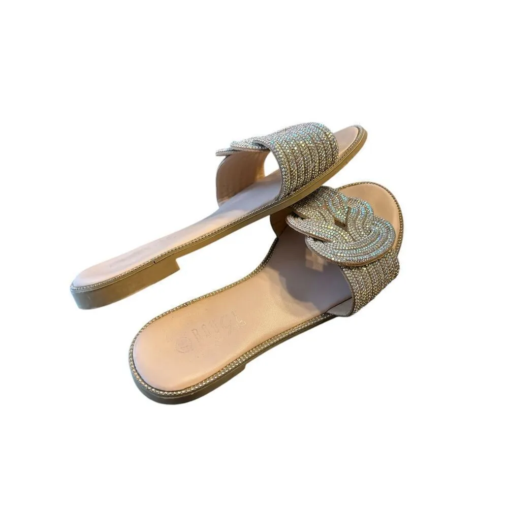 Rouge rhinestone flat sandals size 7.5 - Image 3