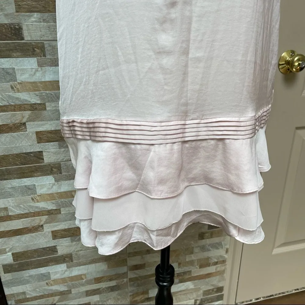 Banana REPUBLIC Satin Ruffle Hem Top Pink Sz M NWT - Image 4