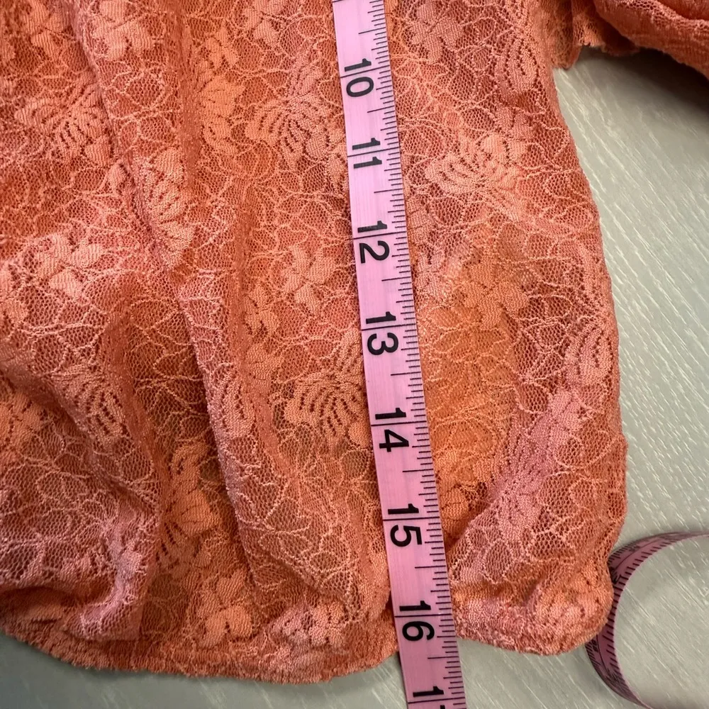 Free People Emily Lace size Medium off the shoulder cottagecore NWT savannah Red - Image 8