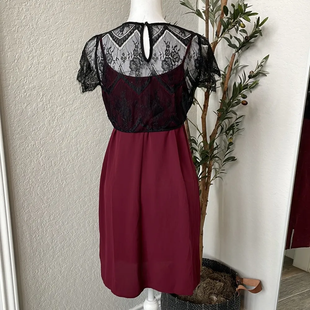 Vintage Charlotte Russe 2000s Y2K Shift Dress Lace Coverup Size Small - Image 7