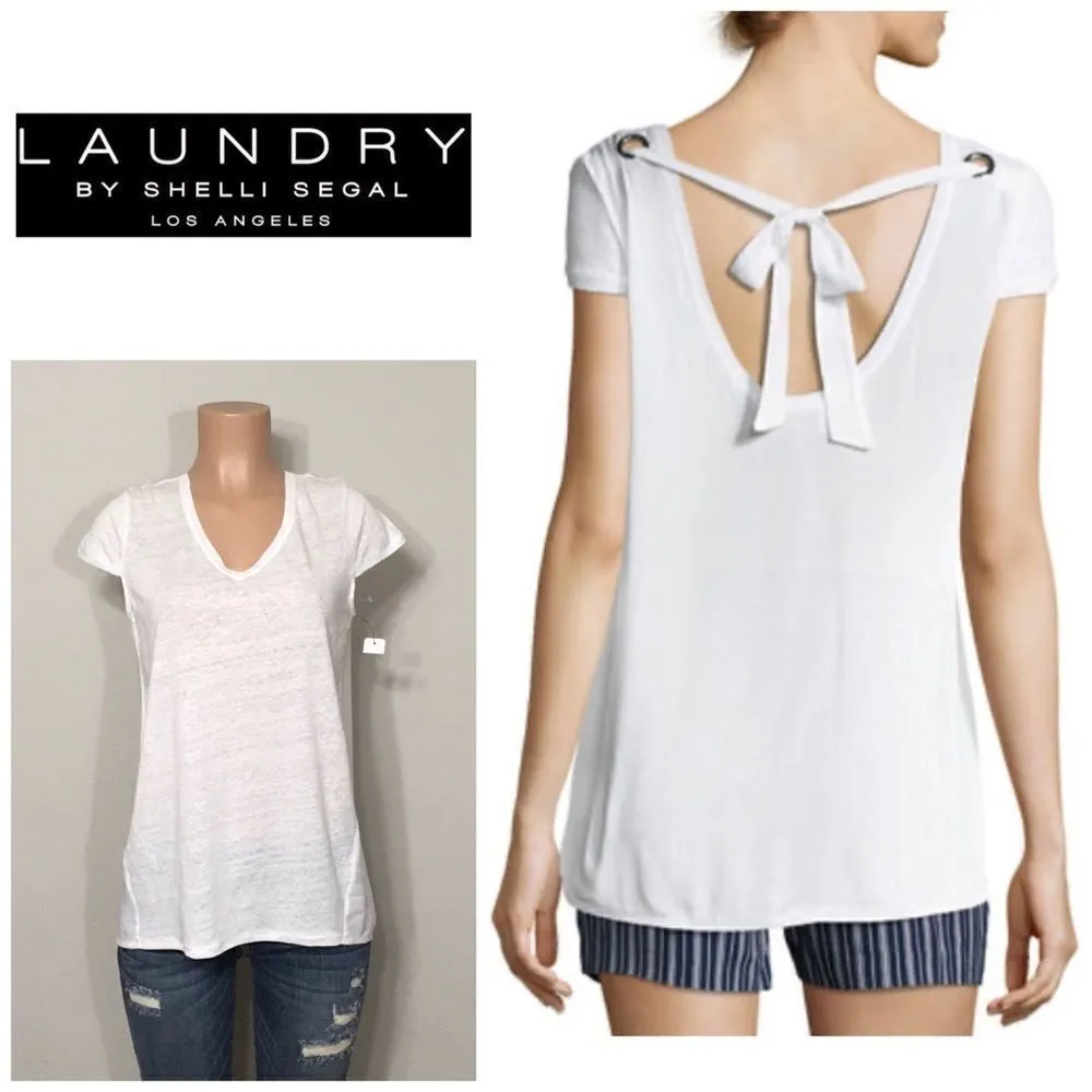 New. Laundry linen cap sleeve top. - Image 2