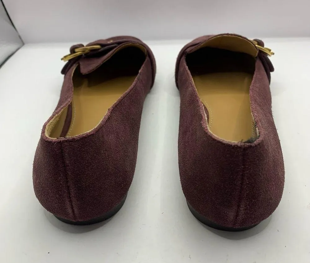 Women's 6 Tory Burch Marden Suede Flats Malbec Purple - Image 3