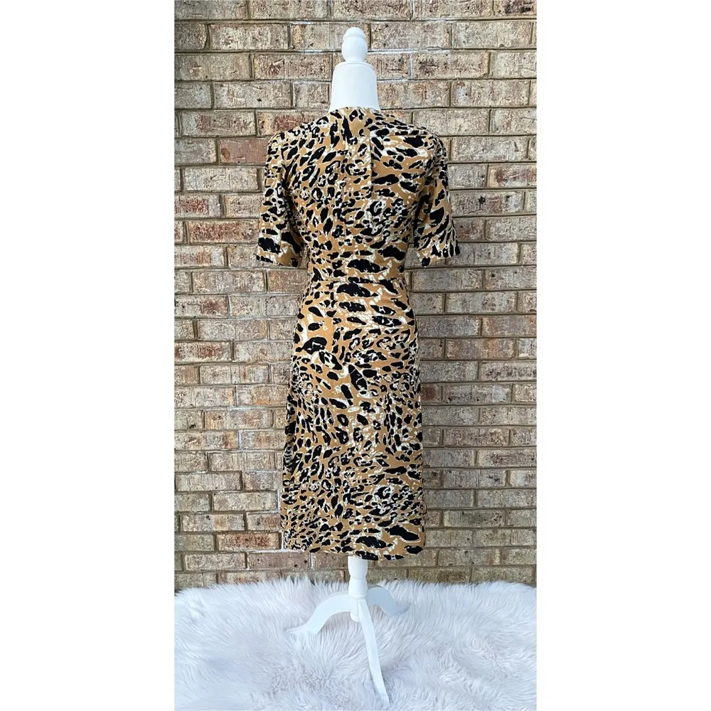 NWT Topshop Leopard Print Mock Wrap Midi Dress - Image 7