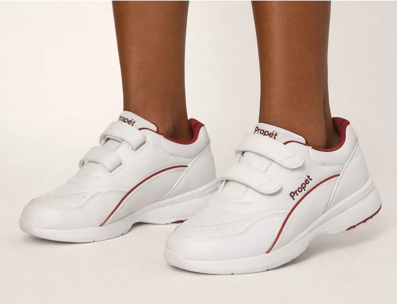 Propet Tour Walker Strap Shoes White/Berry Leather Hook & Loop Women’s Size 10 White - Image 1