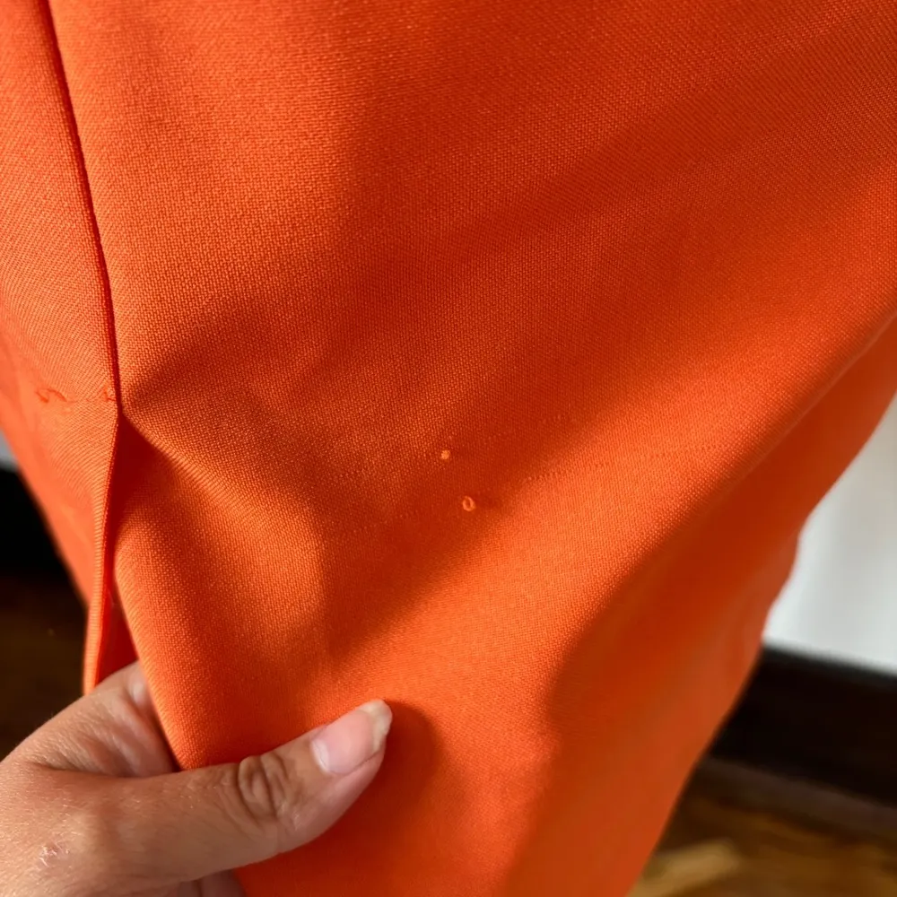 Vintage 90s Solid Orange Sleeveless Sheath Dress - Image 6