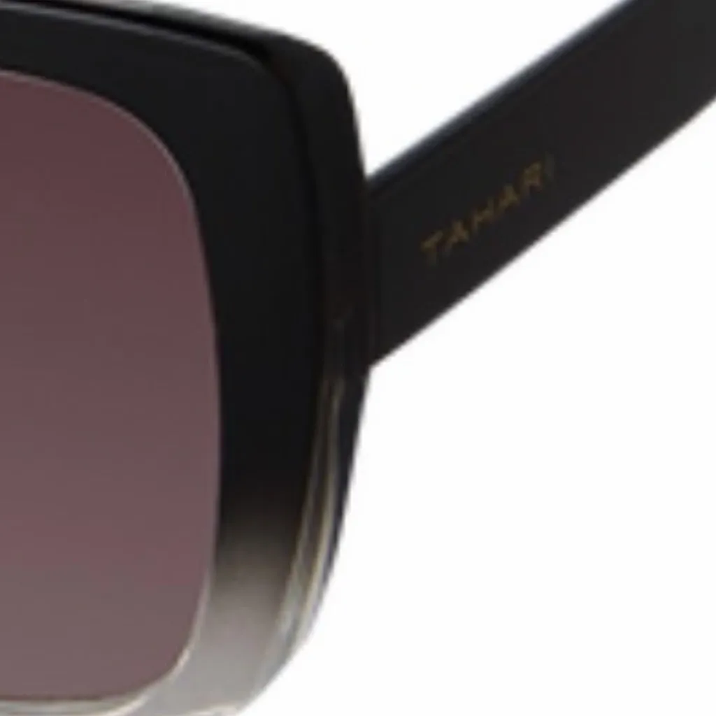 TAHARI BLACK CAT EYE METAL BRIDGE GEOMETRIC SUNGLASSES - Image 3