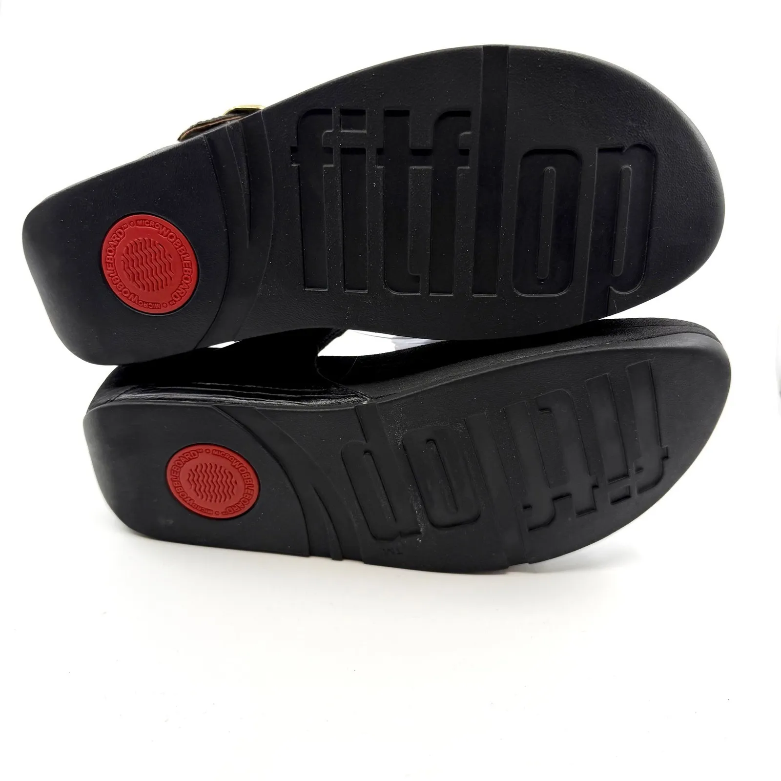 Fitflop‎ Buckle Lizard Embossed Black Leather Adjustable Sandals US 10 EU 42 - Image 11