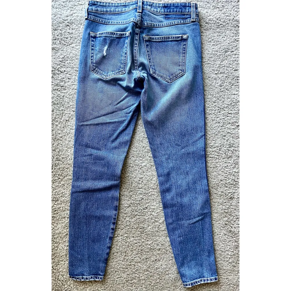 AMO Twist Dive Bar Skinny Jeans Size 24 Women’s Blue Crop Mid Rise 100% Cotton - Image 7