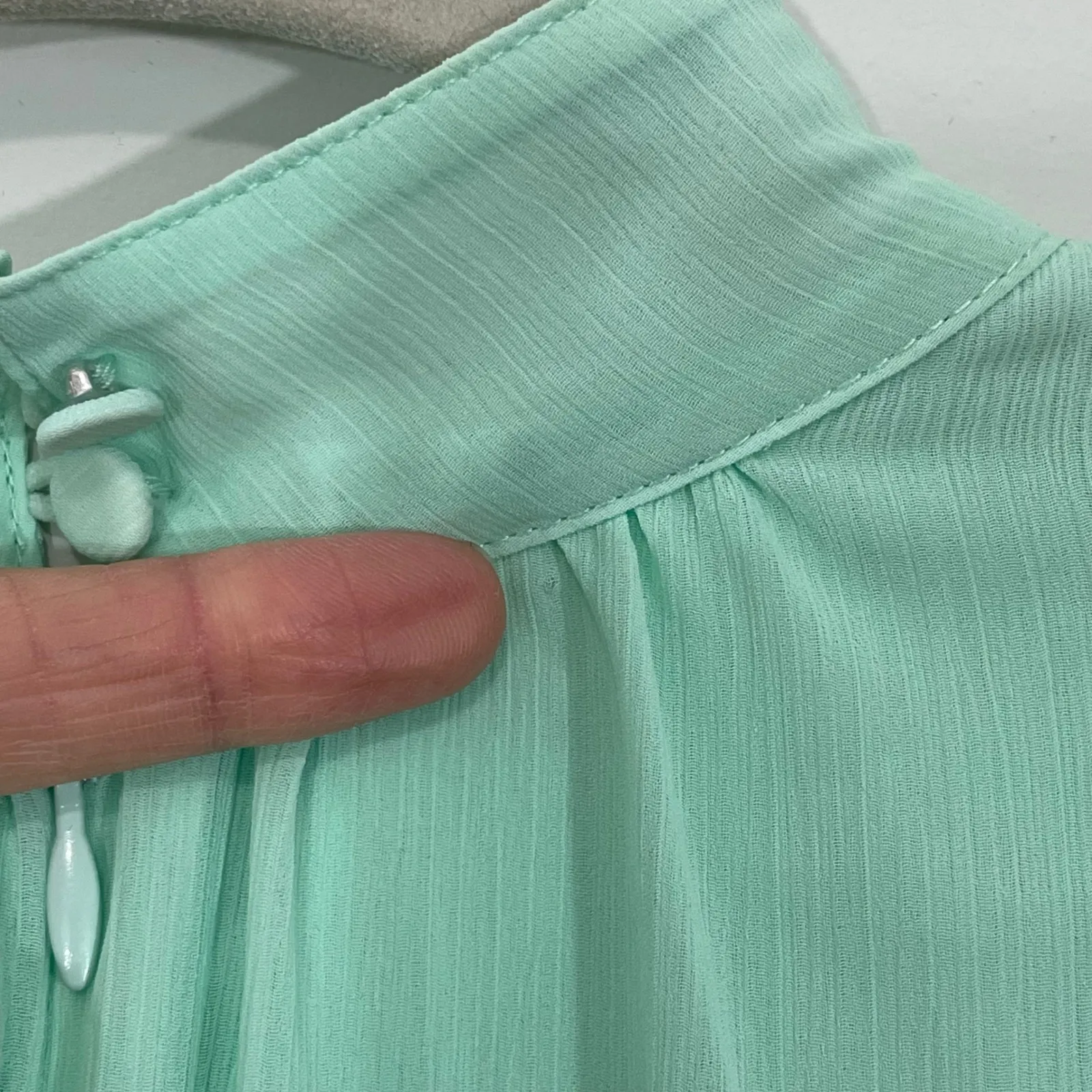 NWT‎ J. Crew AK253 Mint Green Mock Neck Shift Dress Size 0 Long Sleeve - Image 9