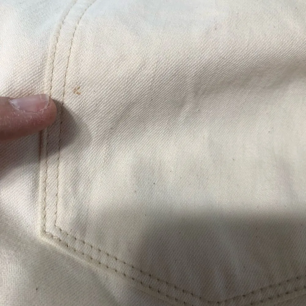 Madewell Boy Jean Size 27 But Waist Measures 32 Cream Off White Soft 100% Cotton - Image 13