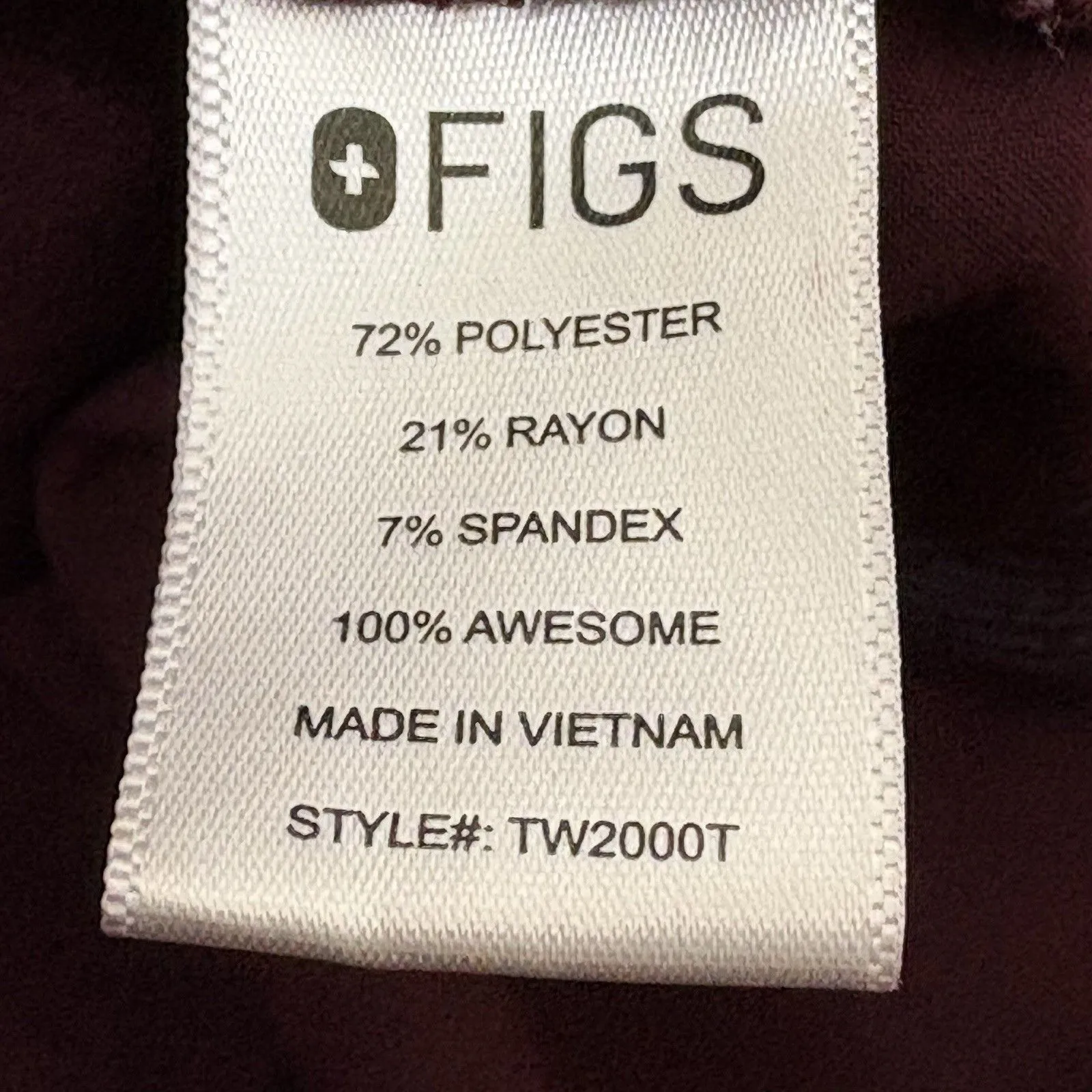 FIGS Women’s High Waisted Yola Skinny Scrub Pants Burgundy Medium Tall TW2000T Red - Image 13