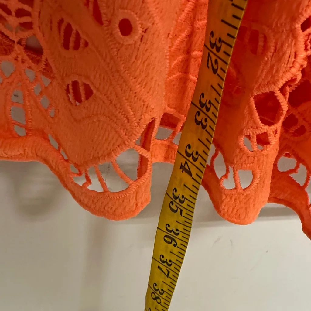Flying Tomato Lifetime Celebration Vibrant Orange Crochet Dress - Image 9